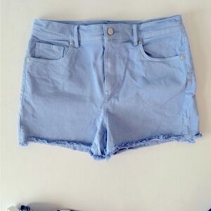 LOFT periwinkle blue jean shorts with frayed hem size 28/6